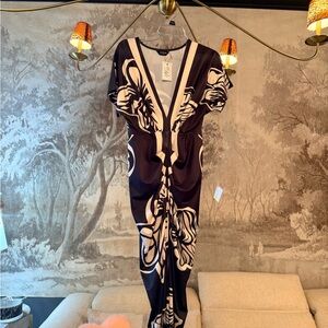 Stylish Black and White Maxi Dress